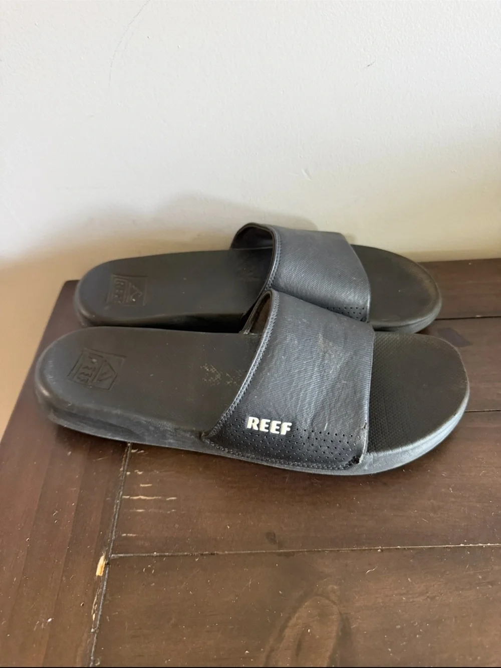 Reef Cushion Phantom Black Slide Sandals Mens Size 10